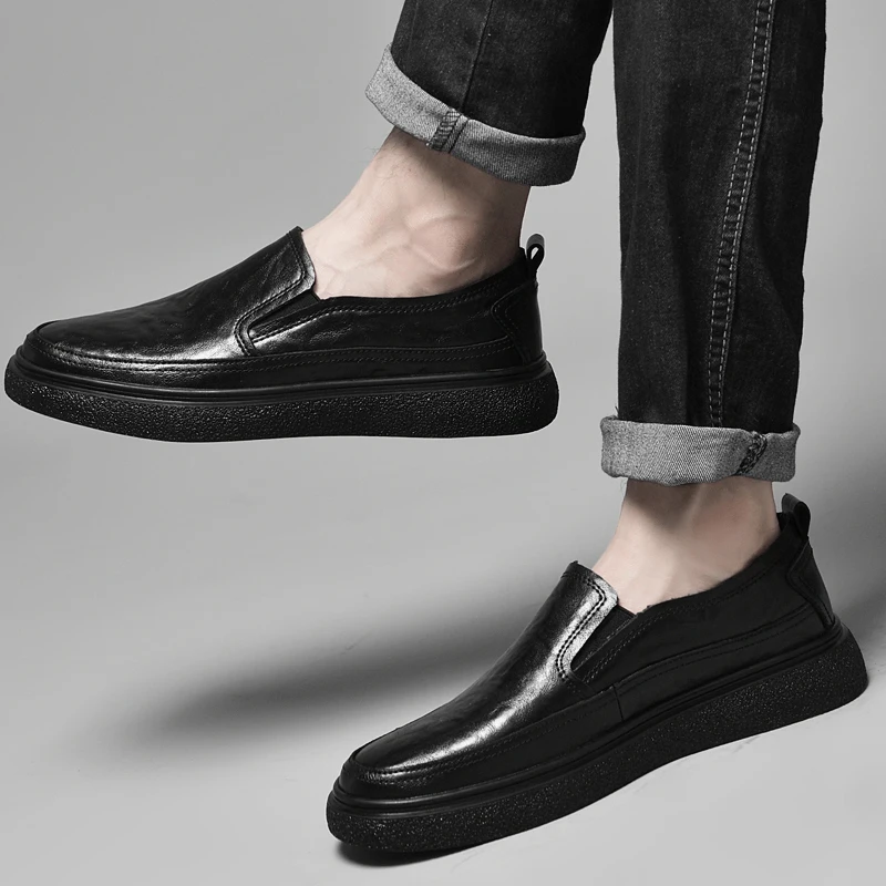 Comfortable Breathable Men's Flats Genuine Leather Mens Loafers Business Casual Driving Shoes Comfortable Sports Walking Shoes 5