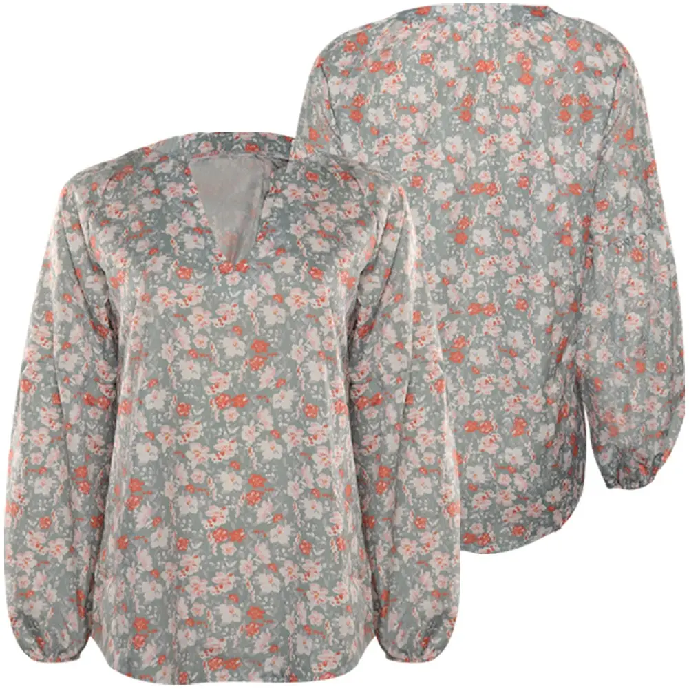 

Women‘s Casual Boho Floral Print V Neck Long Sleeve Loose Blouses Shirts Tops Cosplay Costume Halloween Carnival Party Suit