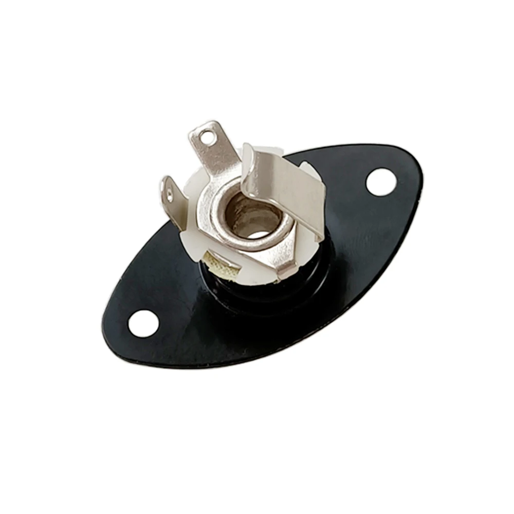 Bass-Klinkenbuchse aus Metall mit ovaler Platte, 1/4 Zoll E-Gitarren-Klinkenbuchse, enthält 2 professionelle Schrauben für TL-E-Gitarre – Detail 19