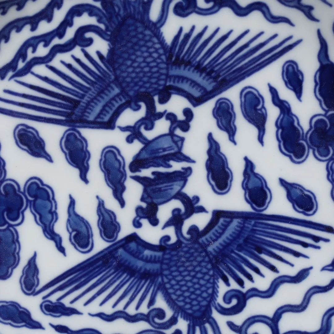 Chinese Ceramic Appreciation Plate Decorative Plates For Home Decoration And Accessories Jingdezhen Blue And White Phoenix Plate 3
