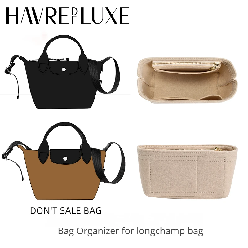 Havredeluxe Bag Organizer Per Longchamp Mini Bag Borsa Organizer Inserto Fodera A Strati Energy Ultra-Light Storage Bag