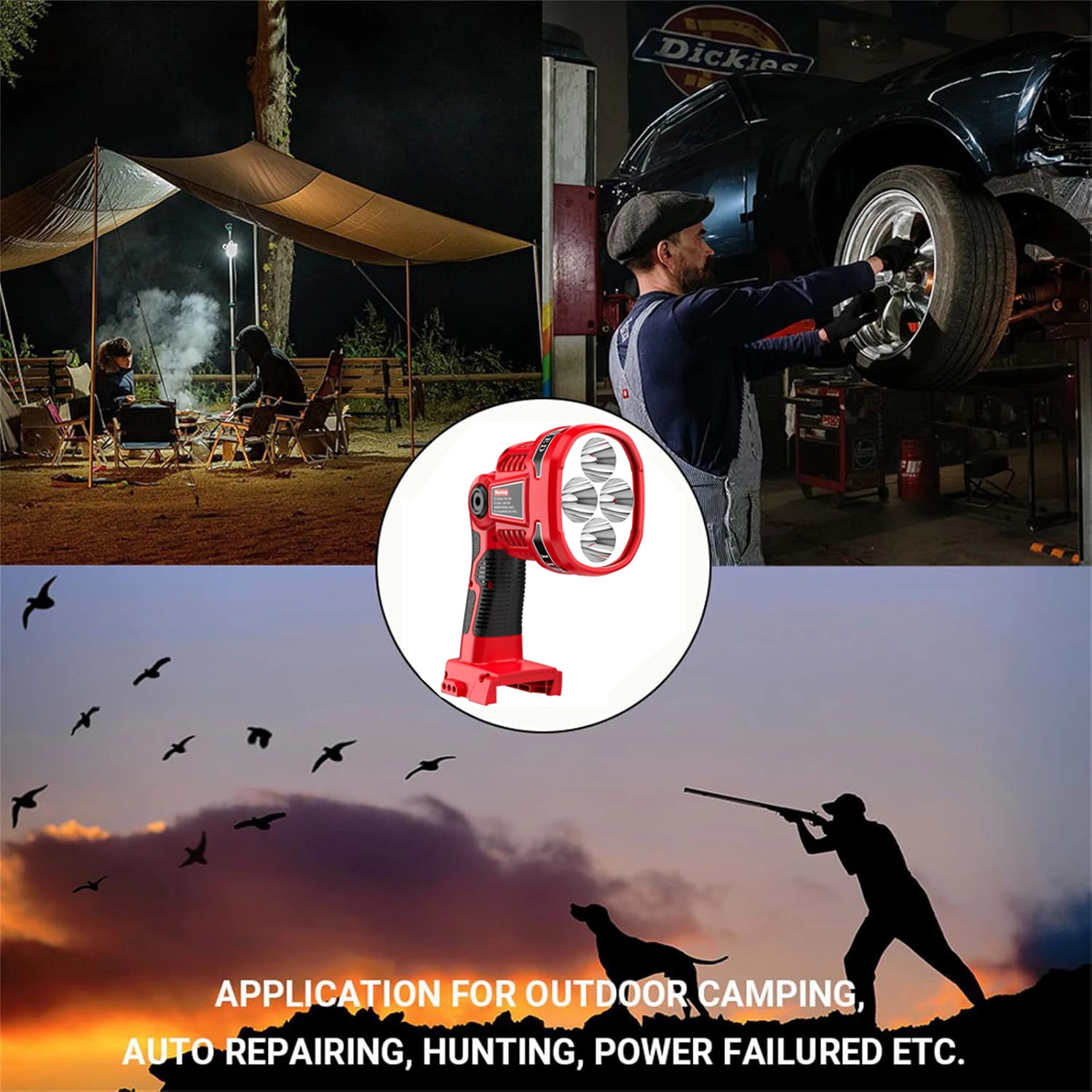 Cordless LED Work Light Compatible with Milwaukee m18 18V Battery 12W 1120LM Fla