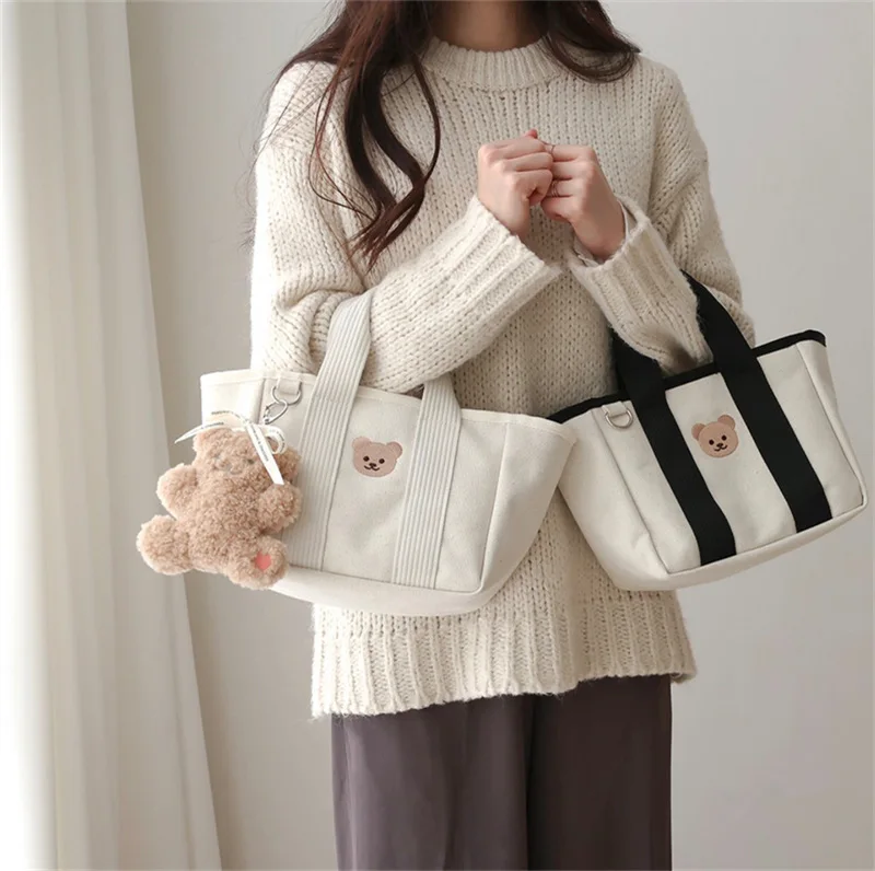 Korea Mommy Bag Large Capacity Portable Diaper Bag Nappy Multifunctional Drawstring Canvas Outdoor Handbag Mother Baby Bag 2