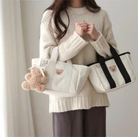 Korea Mommy Bag Large Capacity Portable Diaper Bag Nappy Multifunctional Drawstring Canvas Outdoor Handbag Mother Baby Bag 2