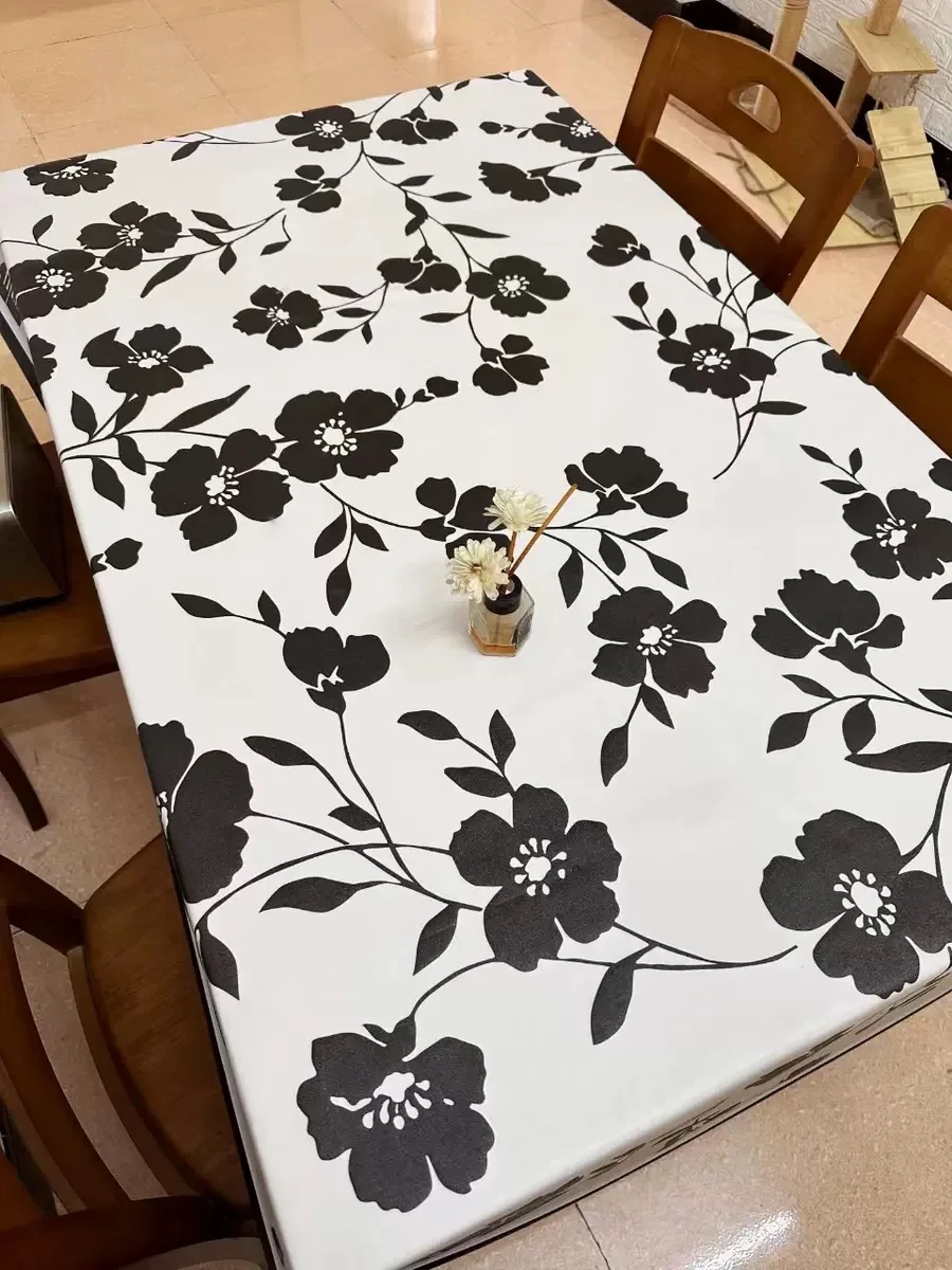 

Round table cloth environmental protection Plush plastic tablecloth PVC tablecloth waterproof, oil proof and washable