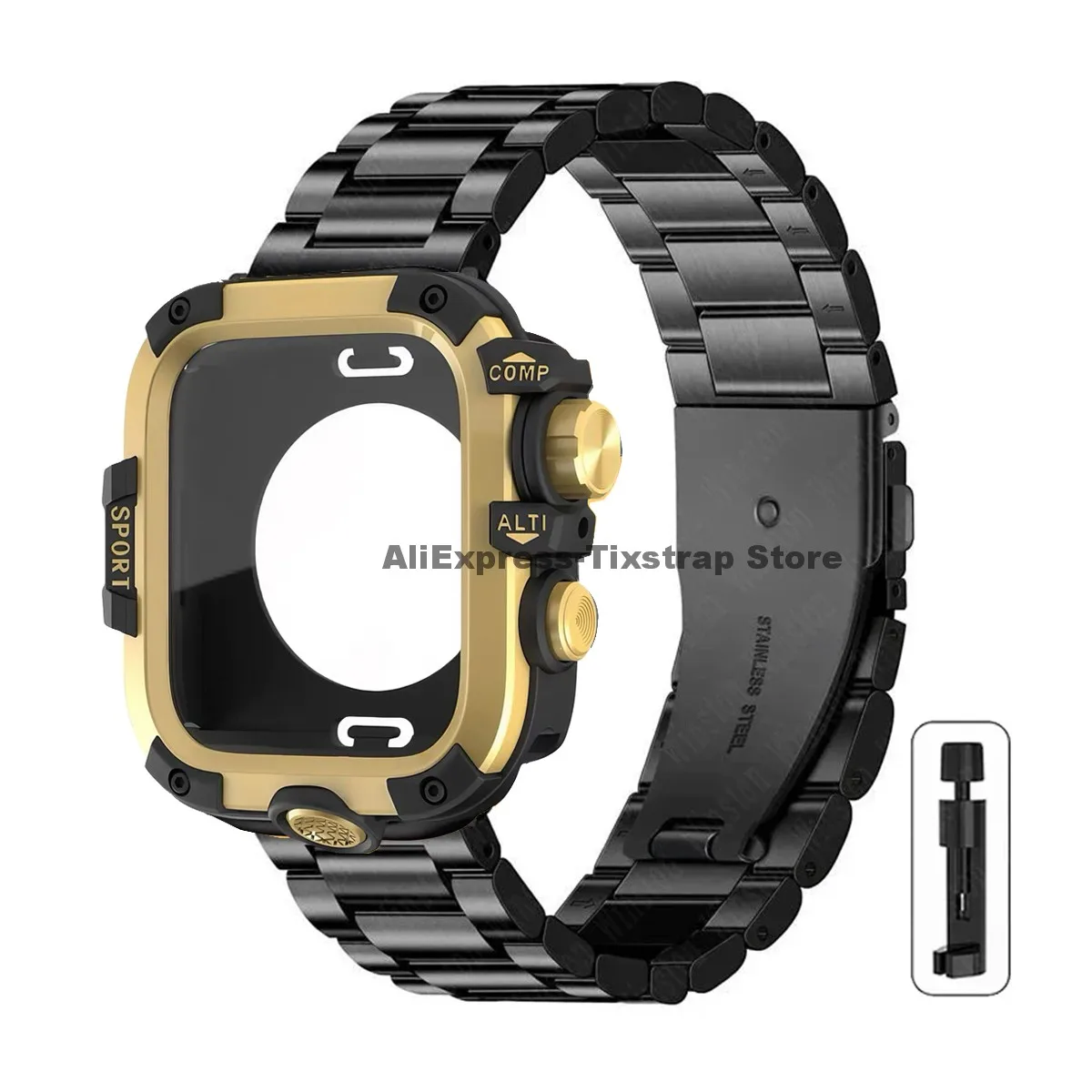 Premium Metal Strap and Protective Case