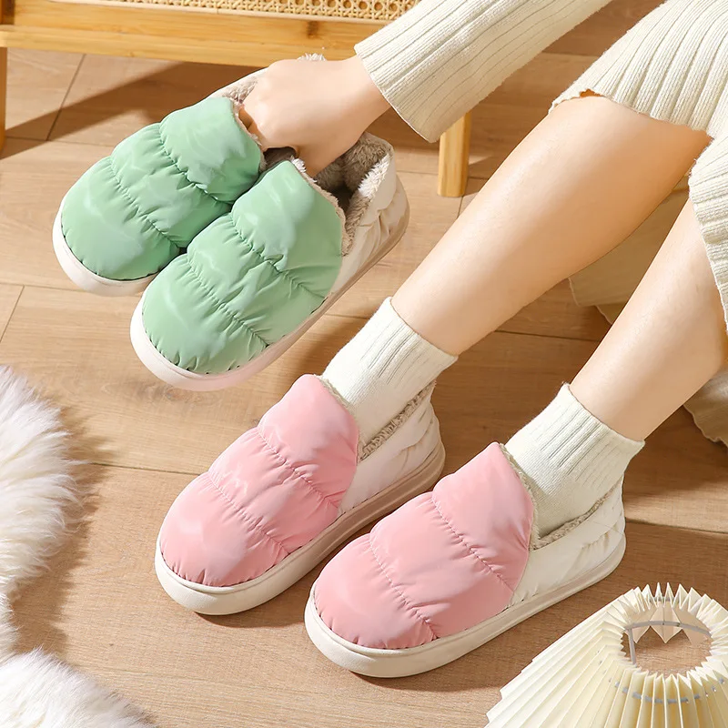 Indoor Slippers Women Winter Warm Flats Soft Fluffy Men Casual Comfortable Plush Shoe Non-slip Fashion Couples Home Furry Slides 2