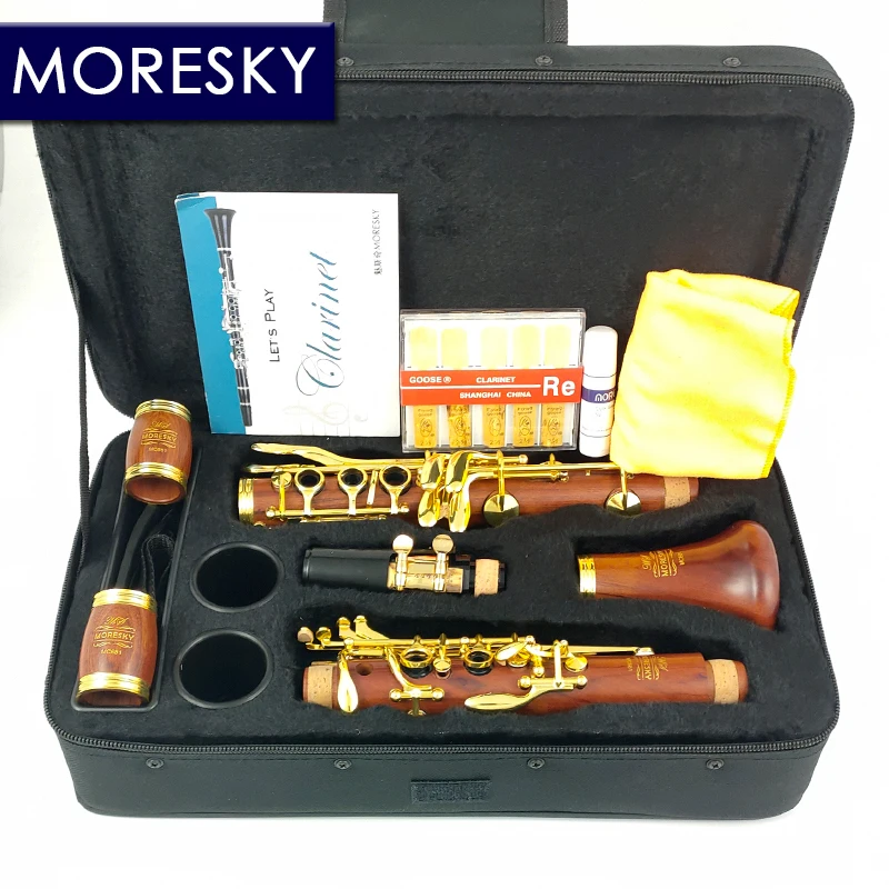 MORESKY Clarinet C Keys Redwood Klarnet Gold Plated MC681
