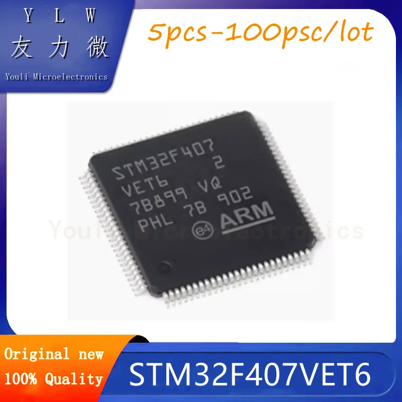 

STM32F407VET6 LQFP100 ST STMicroelectronics 32-bit Microcontroller Microcontroller Brand New Original Imported