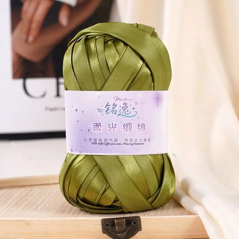 새로운 80g/볼 메탈 원사 DIY 핸드메이드 크로셰 원사 새틴 뜨개질 선물 포장 로프 (가방/모자/매트용)
