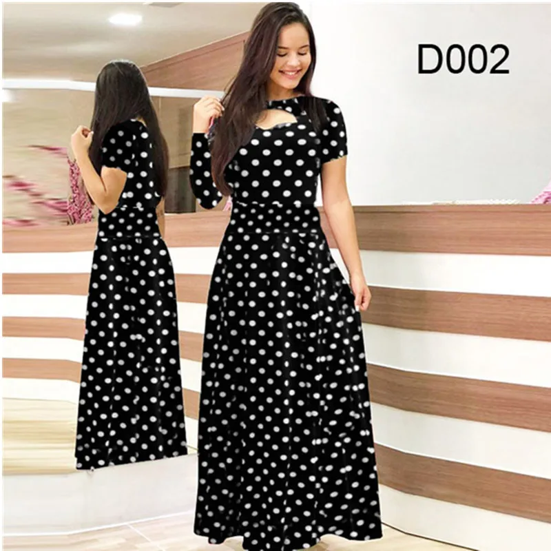 Women\'s Elegant Maxi Dress Retro Sexy Fashion Print Dinner Robe S-5XL