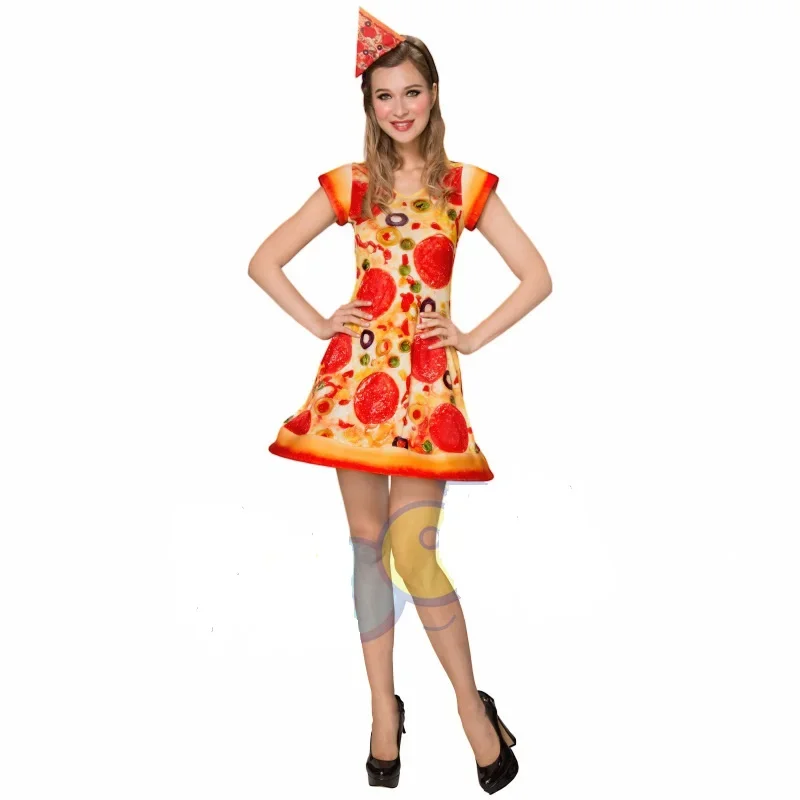 Creative Funny Pizza Skirt With Headband For Adult And Children Carnival Party Performance Props