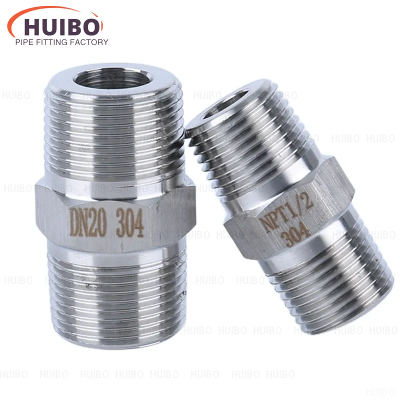 Pipe Fitting Water Pipe Fitting Hose Pipe Fitting High Pressure Adapter Coupler 1/8 1/4 3/8 1/2 3/4 1" G PT NPT Male Thread Hex Nipple Union 304 Stainless