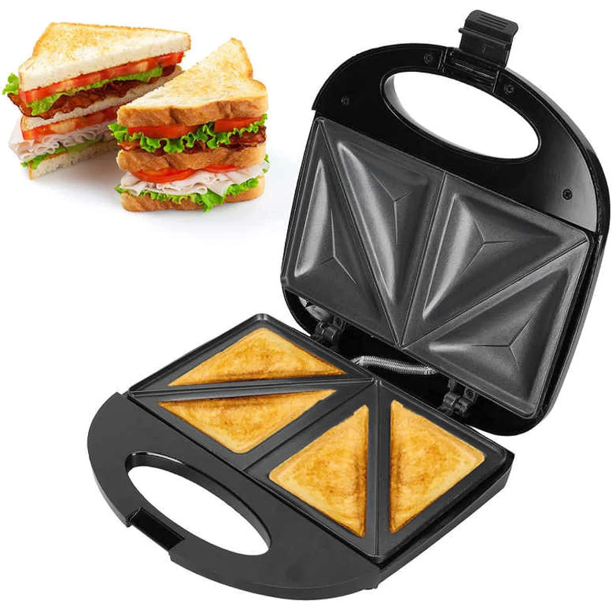 Electric Sandwich Maker with Non-Stick Plates, Perfect for Breakfast  Grilled Cheese Egg Bacon and Steak, Black - AliExpress