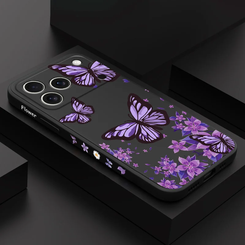 Dreamy Butterfly Liquid Silicone Soft Phone Case