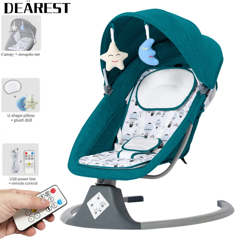 DEFlest-Chaise à bascule électrique intelligente pour bébé, balançoire pour  bébé, berceau avec plaque queplate, S0008