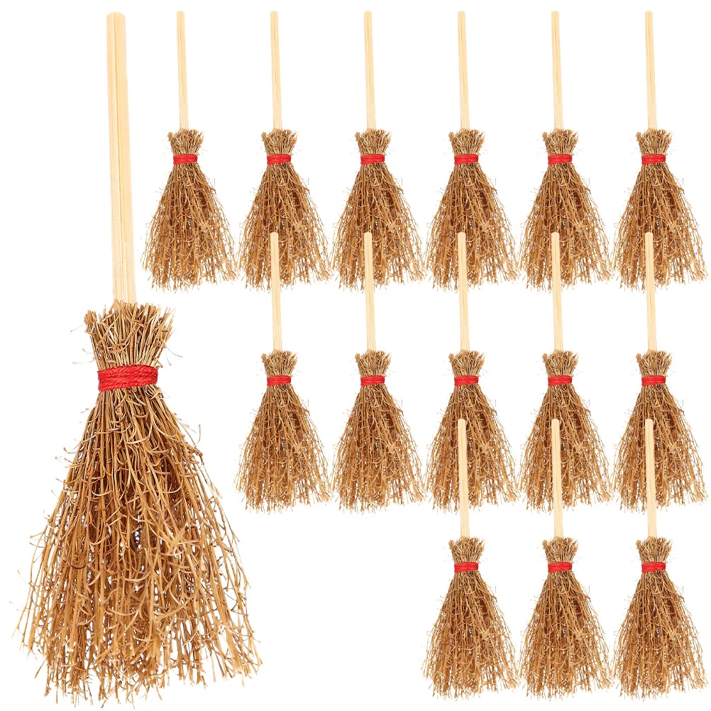 

15 Pcs Furniture Mini Broom Figurines Props House Miniature Cleaning Tool Toy Models Decors