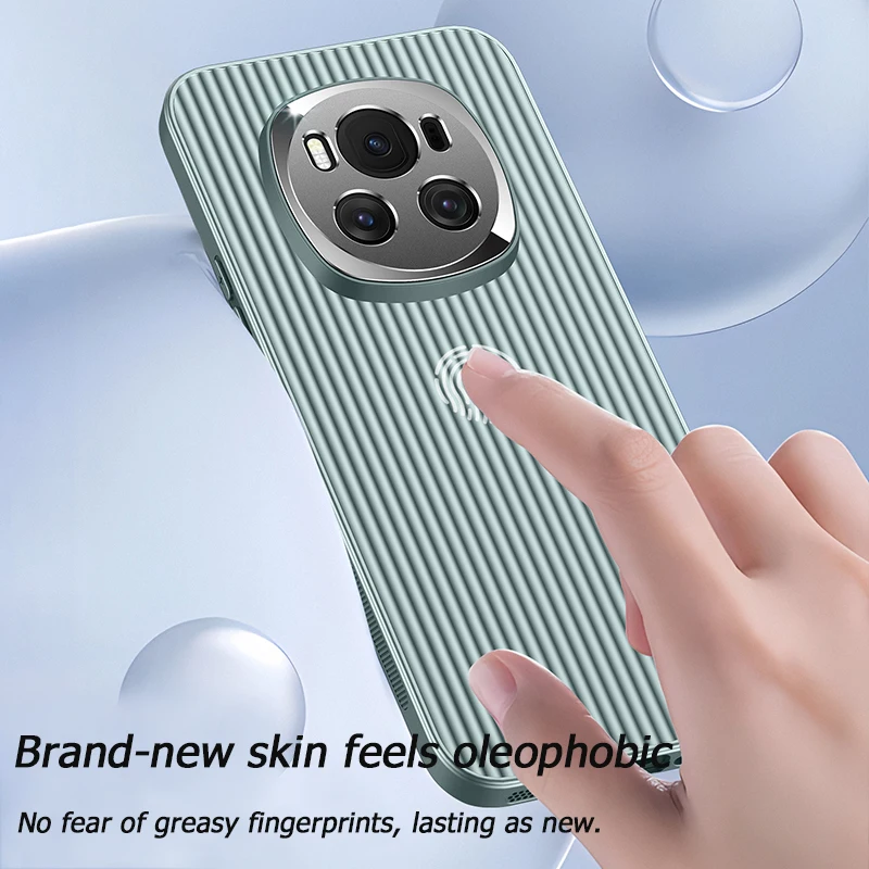 Coque de téléphone Honor Magic 6 Pro à rayures 3D en métal avec trou fin pour protéger l'appareil photo, coque souple mate antichute et anti-empreintes digitales_voghion.com