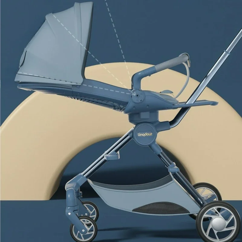 Lightweight Foldable High View Stroller Can Be Rotated 360&deg; Sitable and Reclineable Baby Stroller Aluminum Alloy Frame baby stroller