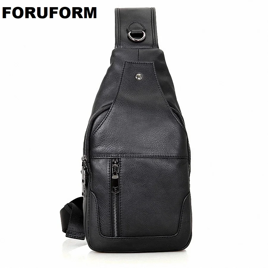 

Men's Vintage Cowhide Genuine Leather Bag Chest Pack Messenger Travel Shoulder Cross Body Pack Chest Casual Bag LI-1582