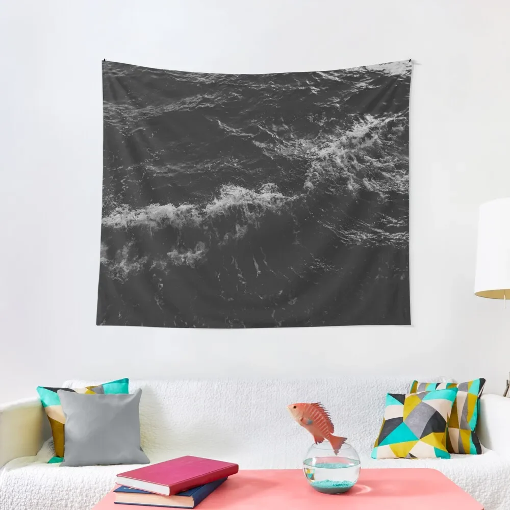 

Dark Ocean in Black and White Tapestry Aesthetic Home Decor Wall Hanging Decor Tapestry