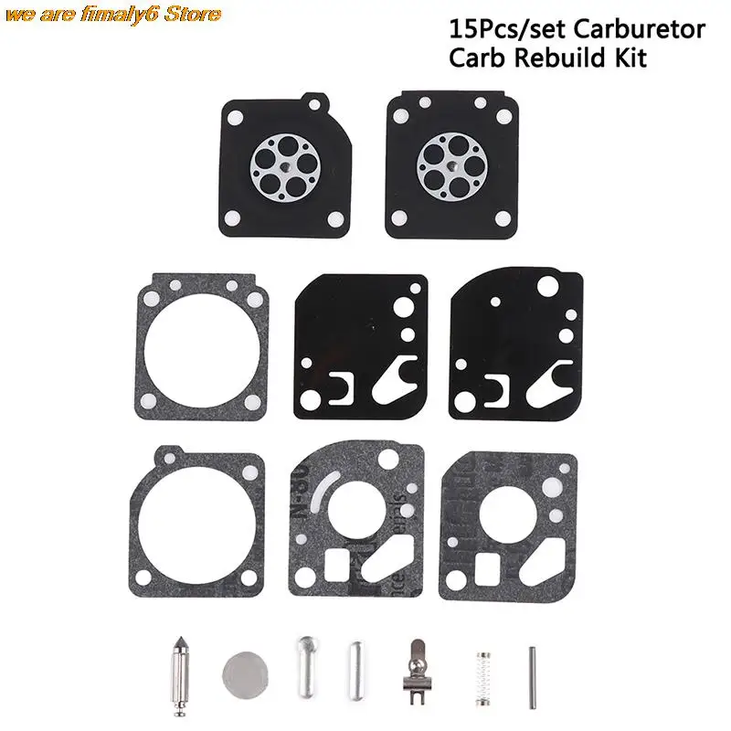 15PCS/SET Carburetor Carb Gasket Diaphragm Repair Rebuild Kit Fit For Zama RB-29 Carb Blower Trimmer
