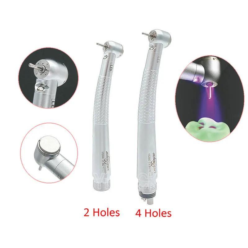 

Dental Caries Detection High Speed Handpiece with Purple Led Light 2/4 Holes Push Button Hand piece