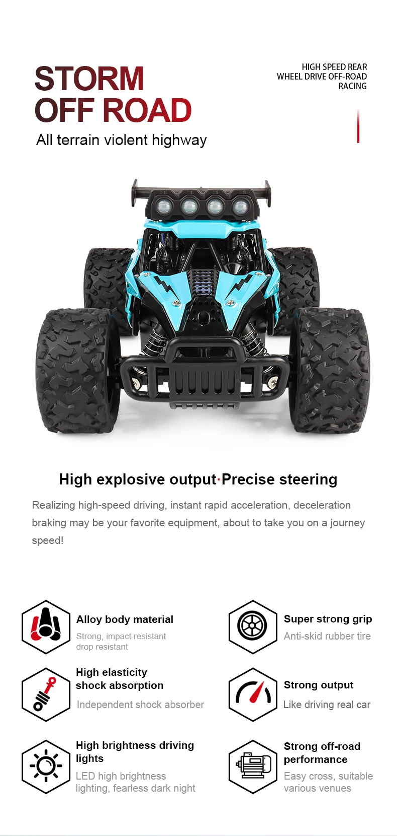 JJRC ferngesteuertes Spielzeugauto mit Aluminiumkarosserie, starken Offroad-Eigenschaften, Hochgeschwindigkeitsfahrt und unabhängiger Aufhängung. – Detail 2