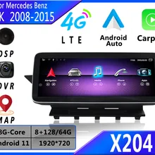 Para mercedes benz classe glk x204 2008-2015 android11 carplay navegação gps dsp rádio do carro hd tela de exibição multimídia player