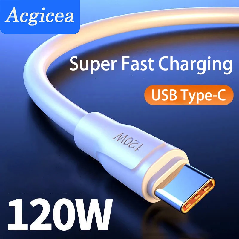 Cavo Di Tipo C Caricabatterie A Ricarica Rapida Da 120W Per Xiaomi 13 Pro Huawei P40 Redmi Note 12 Pro Oneplus 11 Realme Oppo Poco F5 Cavo Usb C