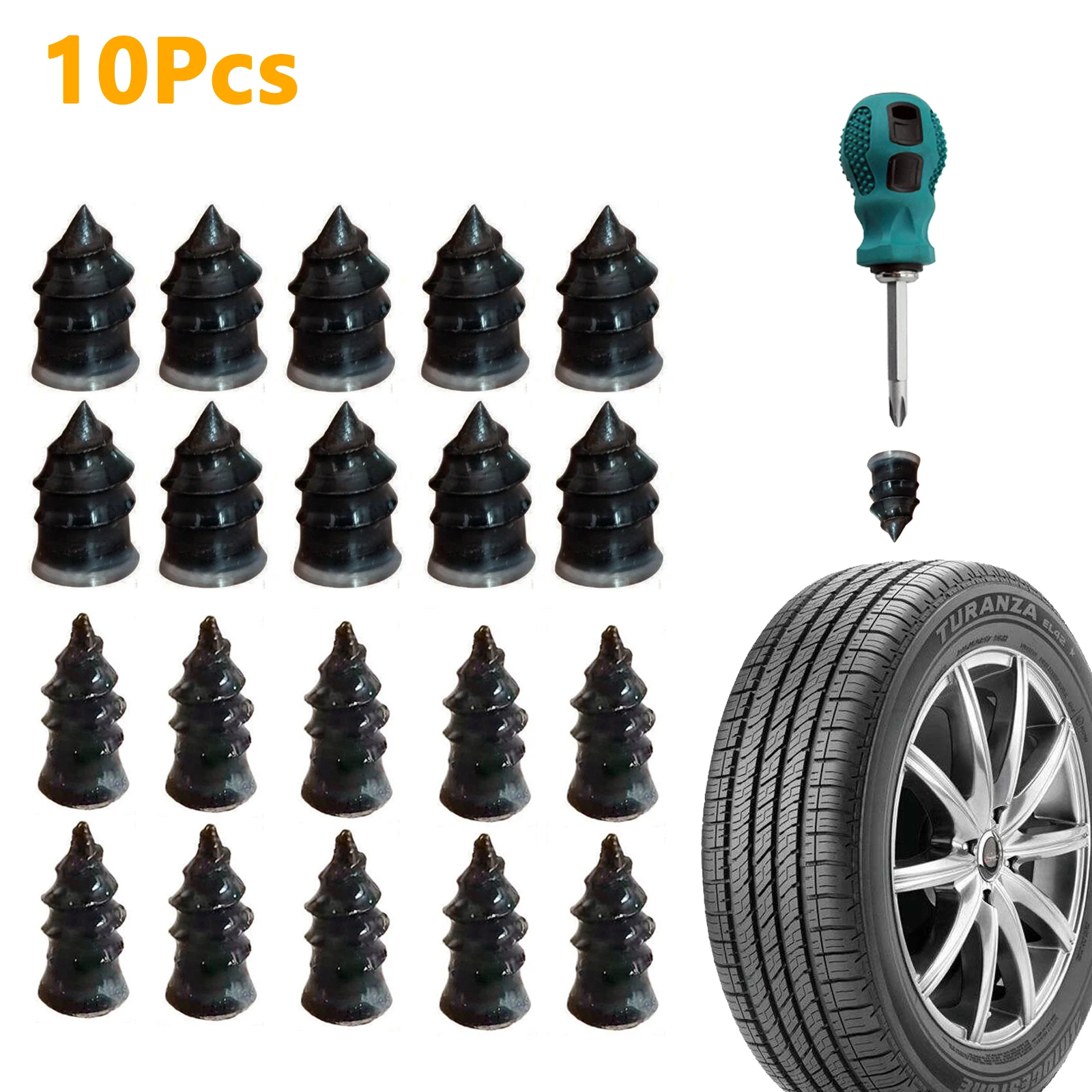 10x Motorcycle Vacuum Tyre Repair Nail Car Trucks Scooter Bike Universal Tubeless Rubber Nails Tire Puncture Repair Accessories