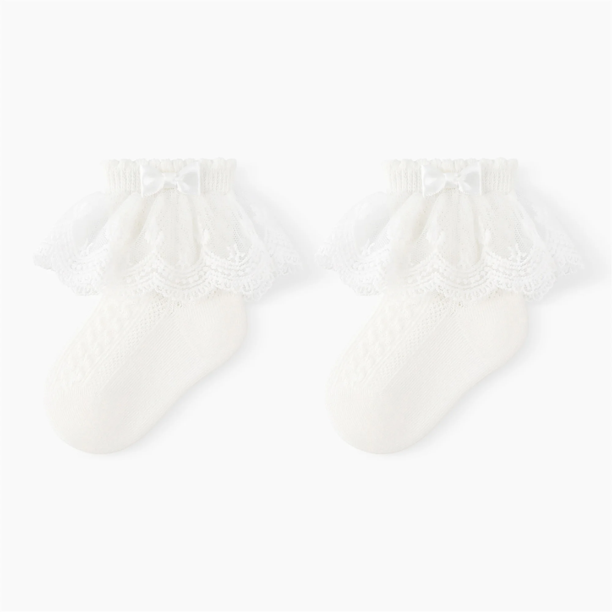 Cute Baby Girl Lace Ruffle Socks Soft Breathable Frilly Princess Socks for Toddlers and Kids Ages 0-8 Years Old