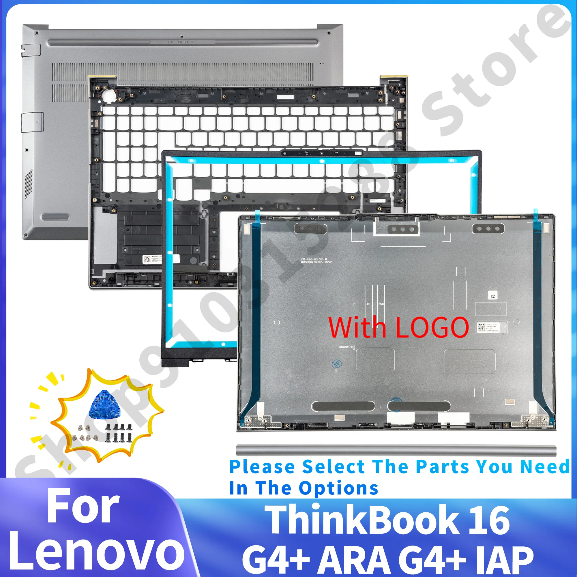 

New For Lenovo ThinkBook 16 G4+ ARA Gen 4+IAP 2022 Back Cover Palmrest Bottom Case Notebook Parts Replace Gray Metal Rear Top