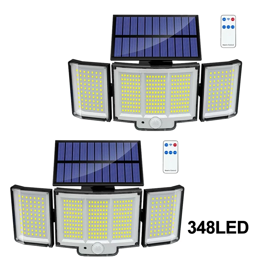 

Solar Light Outdoor 328/348 LED Super Bright Motion Sensor Solar Strong Power IP65 Waterproof 3 Working Modes Garden Wall Lamp