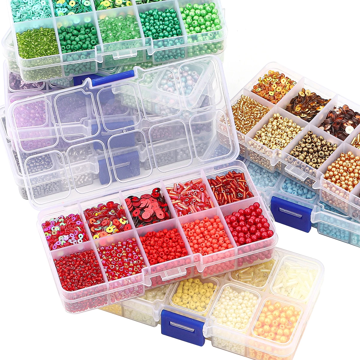 10 grid set box of rice beads sequins imitation pearl material bag for handmade DIY beaded bracelet necklace jewelry accessorie stone beads,imitation pearl beads,plastic beads,rice beads