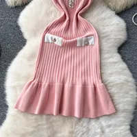 YuooMuoo Brand Fashion Knitted Mermaid Dress 2026 New Elegant V-neck Buttons Ribbed Sweater Dress Lady Bodycon Party Vestidos - Image 6