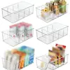 Refrigerator Organizer Bin Clear Plastic Food Storage Organizer Fridge Storage Box With Divider Freezer Pantry kitchen Organizer 3