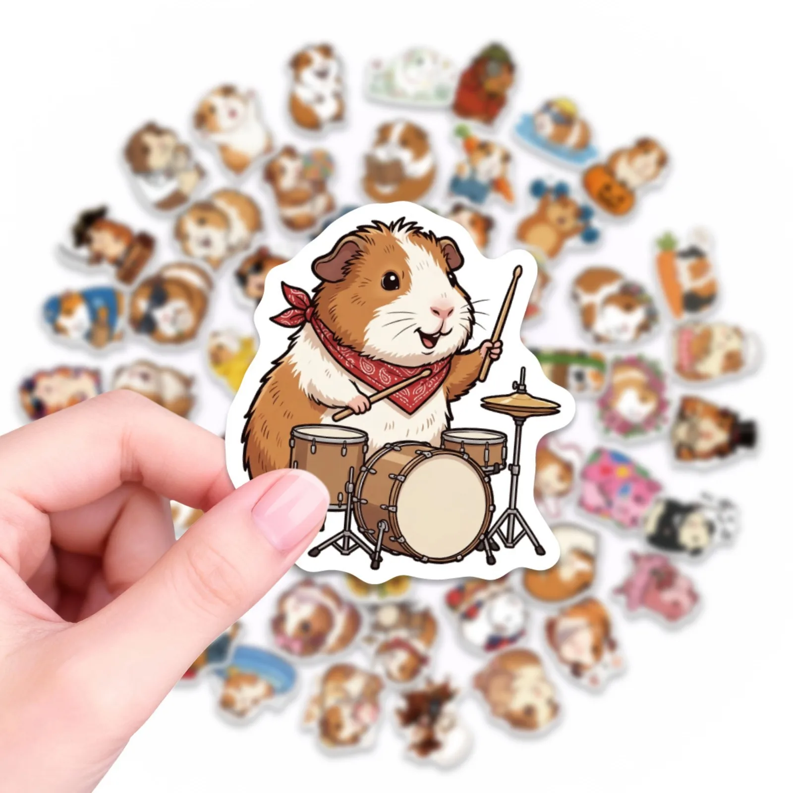 56/112 Pcs 귀여운 기니피그 동물 스티커 헬멧 스케이트 컵 노트북 책상 문구 상자 용 스크랩북 이동식 데칼