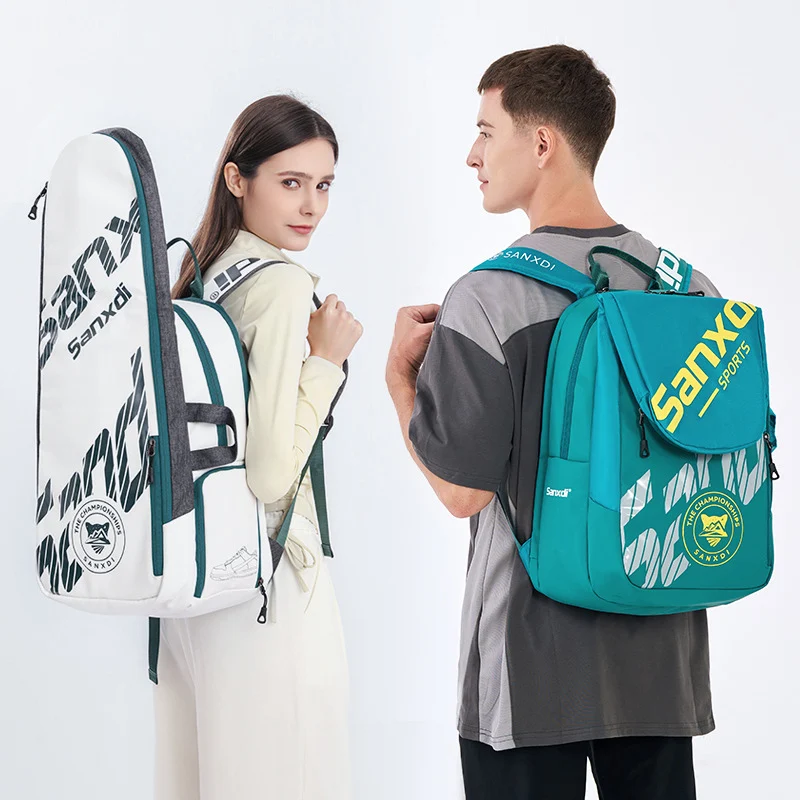 PU Tennis Backpack Sports Bag for Men with Shoe Compartment