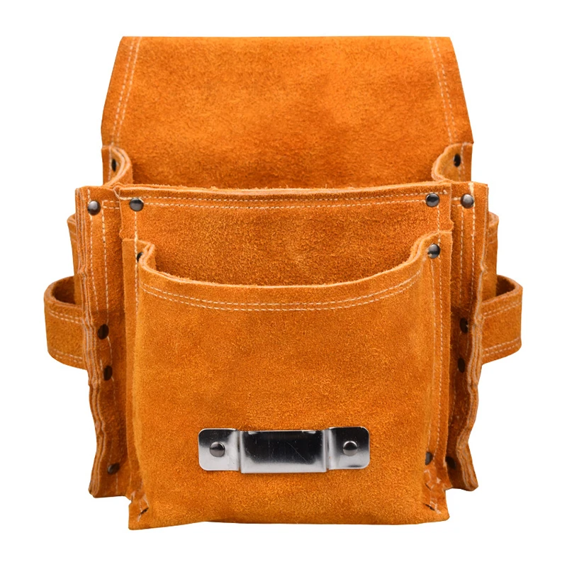 Electrician Repair Pocket Portable Tool Storage Bag, Outdoor Waist Bag, Tool Storage And Finishing, Pure Cowhide Craftsman Suppl tool pouch