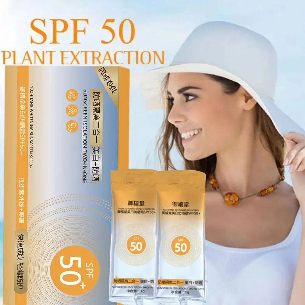 Protector solar Spf50 3 en 1, protección UV, aislamiento, blanqueamiento, antiquemaduras, crema solar antienvejecimiento, protector solar para la piel, S5I4