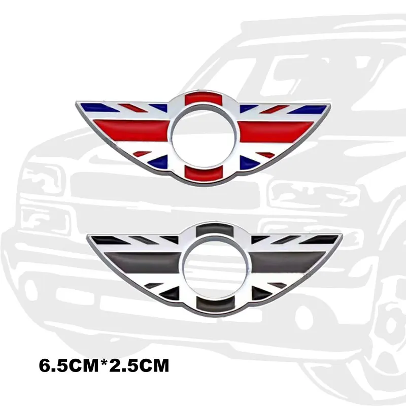 미니 F55 F54 R50 R53 R56 R60 R57 쿠퍼 섬세한 도어 핀 잠금 날개 엠블럼 배지, 자동차 도어 금속 스티커, 장식 액세서리