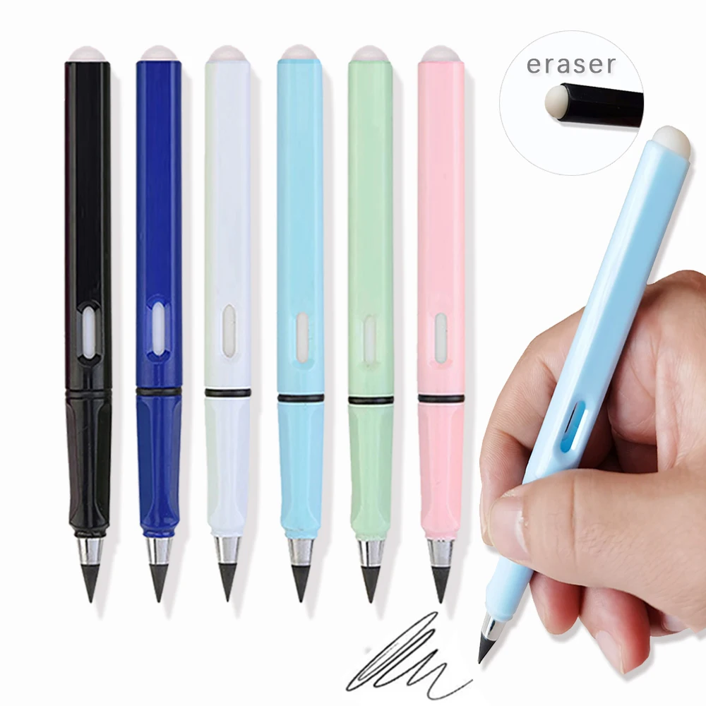 Newest Unlimited Writing Pencil No Ink Novelty Eternal Pen With Eraser