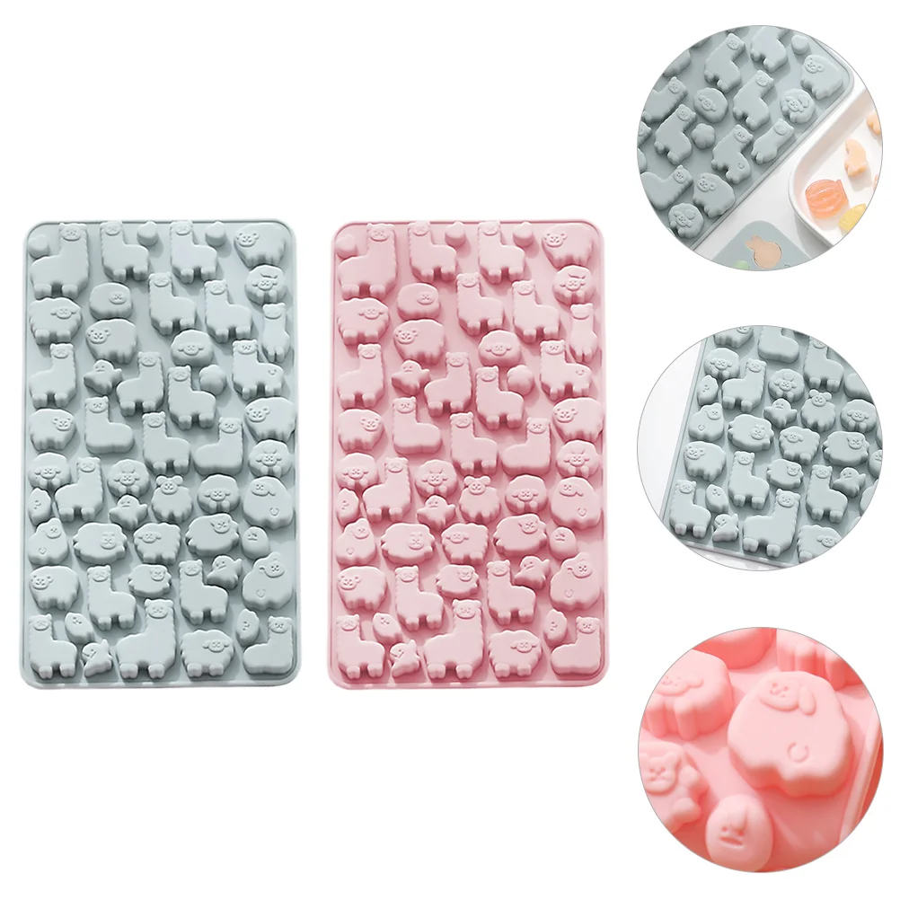 

2 Pcs Chocolate Silicone Mold Baking Molds Alpaca-Shape Homemade DIY Lollipop