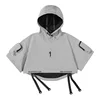 2024 Tactical Techwear Style Punk Hip Hop Short Jacket Hooded Cloak Men Women Functional High Street Casual Coat Cape 4