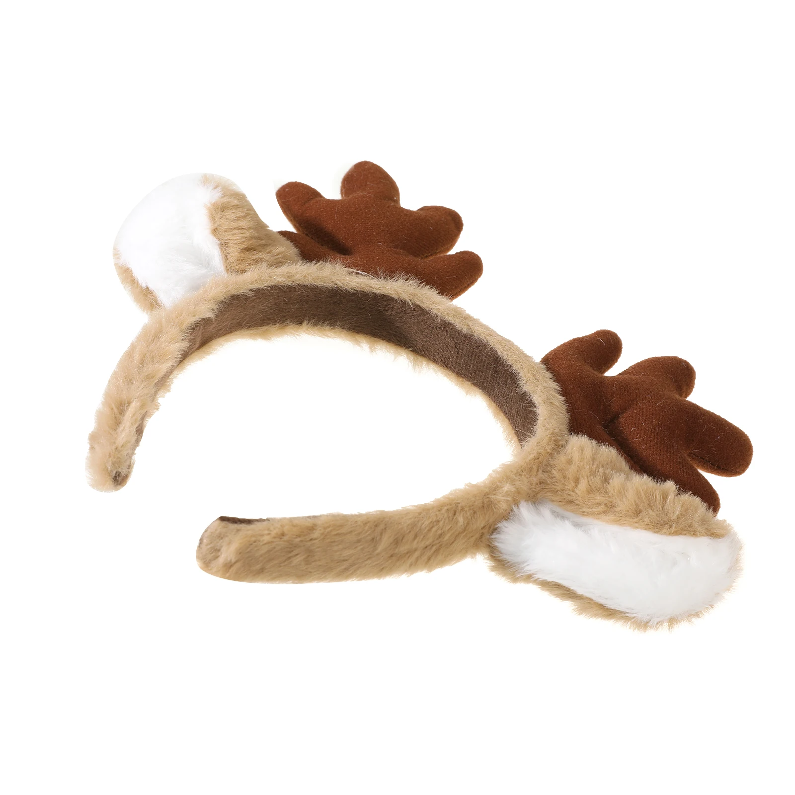 1pc Christmas Plush Antler Headband Party Headdress Antler Head Hoop Cute Cartoon Deer Ears Hair Bands Hair Accessories