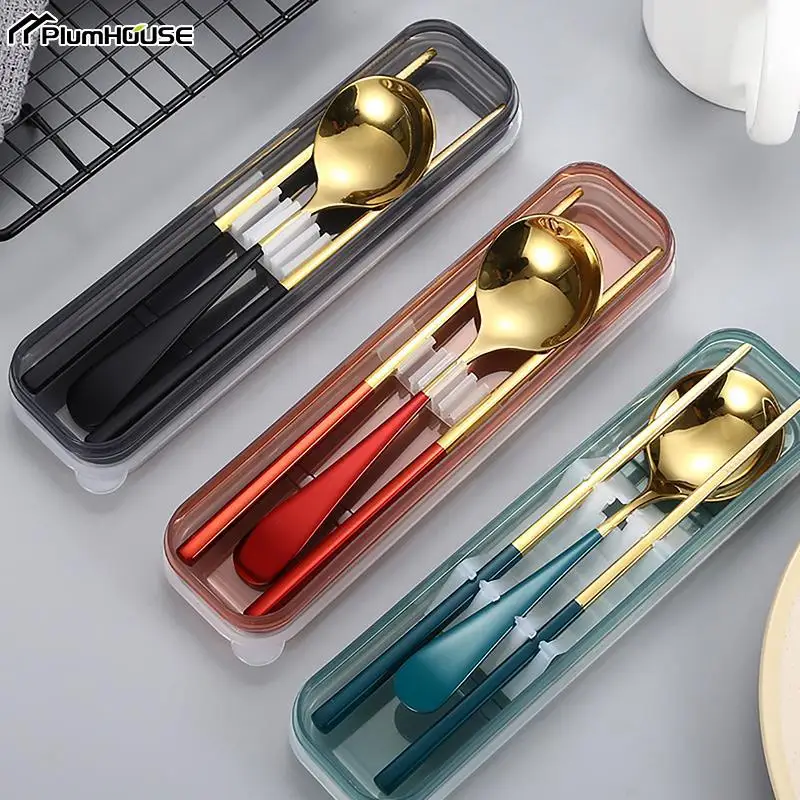 Travel Outdoor Reusable Wheat Straw Tableware Box School Home Slot Design Cutlery Storage Box Transparent Case Spoon