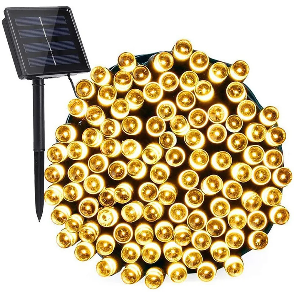 Solar-Powered LED Fairy Light Garland for Outdoor Decor – 8-Mode Garden, Wedding, and Birthday Ambiance Lighting