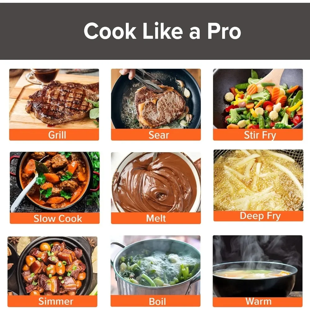Nuwave Double Induction Cooktop Powerful 1800W 2 Large 8&rdquo; Heating Coils Independent Controls 94 Temp Settings