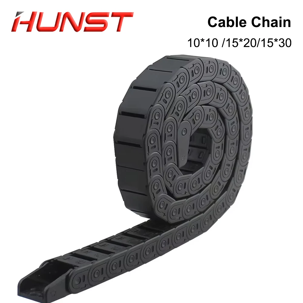 Plastic Cable Chain Cable Carrier HUNST Cable Chain 7*7 10*10 15*20 15*30mm 1M Non-opening Semi-enclosed Plastic Drag Chain Drive Drag Machine